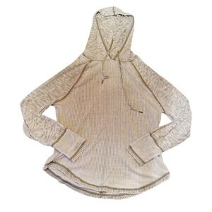 American Rag cie Women's‎ Gray Waffle Knit Hoodie Size M Y2k grunge streetwear